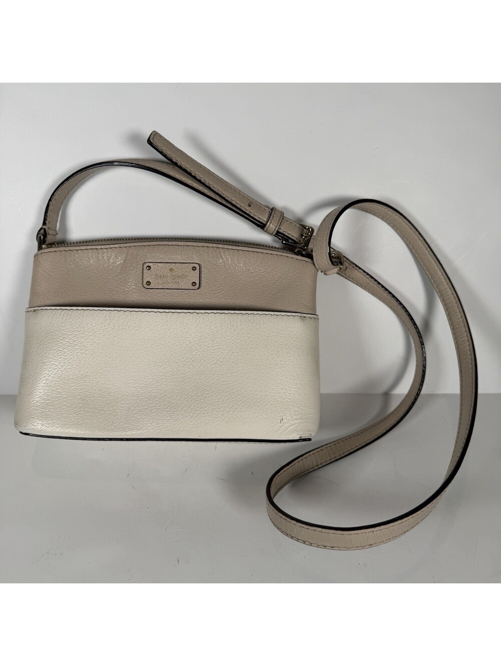 Kate Spade New York Grove Street Millie Crossbody Bag Warm Beige Leather Handbag